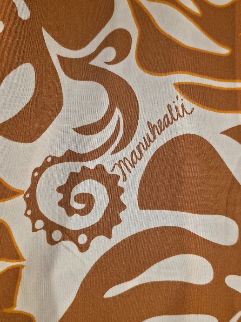 Vintage Manuheali'i Hawaiian Aloha Shirt Mens Small S Orange Monstera Pullover - Picture 2 of 6
